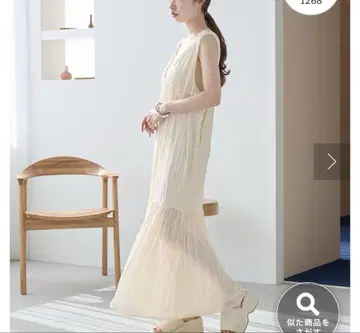 [미사용 새상품] 와셔 쉬폰 무지 원피스