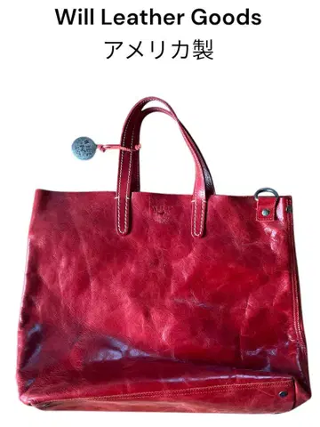 Will Leather Goods 빨간색 가죽 토트백