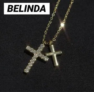 [정품 미사용 새상품] BELINDA 베린다 2연 크로스 목걸이 골드