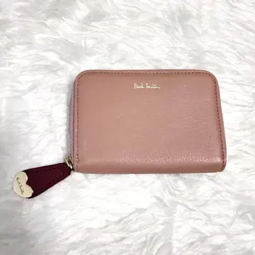 미사용 Paul Smith 코인 케이스 핑크 천연 가죽 하트풀 바이컬러