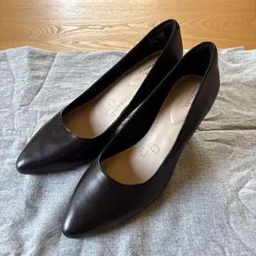 클락스 블랙 펌프스 천연 가죽 24.5cm 높이 약 6.5cm
