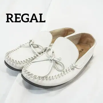 고품질 REGAL 리 가죽 모카신 신발 화이트 27cm 상당