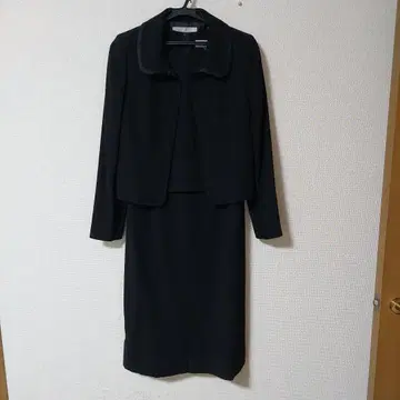 블랙 원피스 수트 카라 부착 9호 L 사이즈