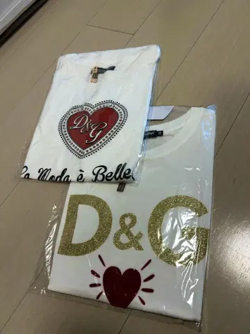 D&G 티셔츠 2장 세트 화이트 36
