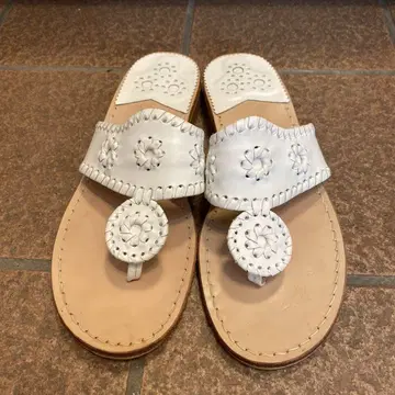 새상품급 잭 로저스 화이트 플립플랍 7m 23.5cm 24cm