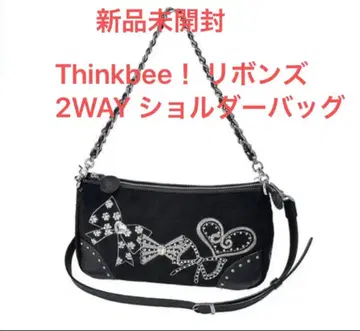Thinkbee! 리본 2WAY 숄더백 블랙 숄더 핸드백