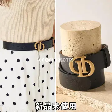 다리치 darich D 모티브 가죽 벨트 블랙 BLK