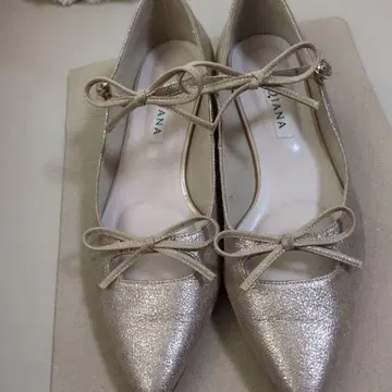 Diana 골드 리본 포함 플랫 슈즈 펌프스 24cm