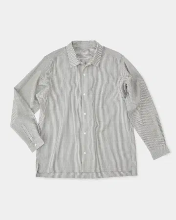 야마토미치 Merino shirt Black stripe L