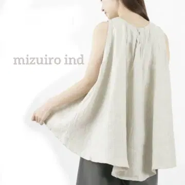 mizuiro ind 린넨 백 플레어 베스트