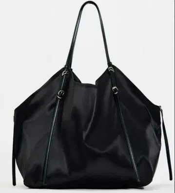 ZARA 새틴 이펙트 토트백 블랙