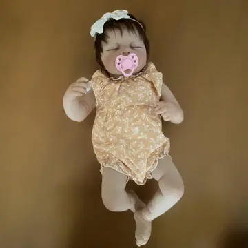 커스텀 인형 오렌지 꽃무늬 올인원 50cm