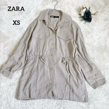 [자라] ZARA 셔츠 자켓 드로 스윙 베이지 XS