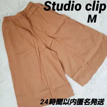 새상품 스튜디오 클립 린넨 소재 가우초 팬츠 M 오렌지 베이지