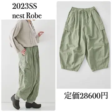 네스트로브 코튼 린넨 코쿤 카고 팬츠 카키 nest robe