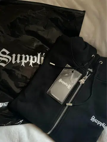 SupplieR 블랙 XL 후드티