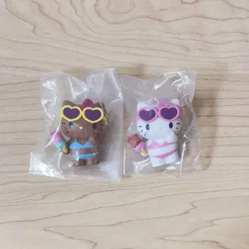 산리오 모두 함께 수영장 피규어 레어 일광화상 헬로키티 2개 세트