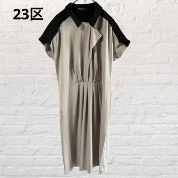 23KU 니쥬산쿠 슬리브리스 롱 원피스 M 브라운 구제 의류