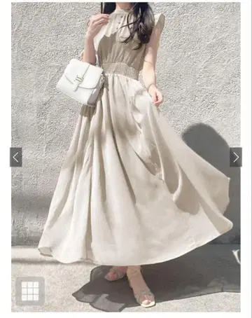 양류 쉬폰 프릴 플레어 원피스