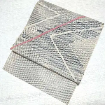 순수 실크 얇은 비단 나고야 오비(약 24cm) '기하학 패턴'