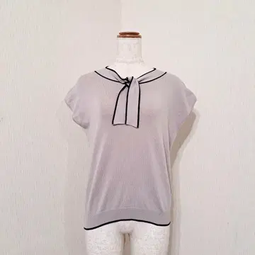 헬시 카렌 프렌치 슬리브 세일러 카라 풀오버 상의 리본 M