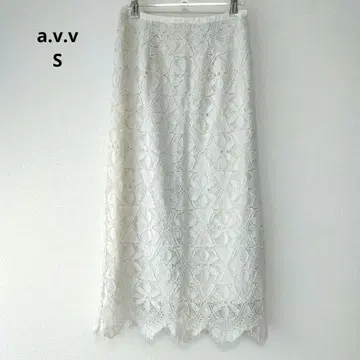 a.v.v 롱 스커트 꽃무늬 레이스 올 패턴 슬릿 I 라인