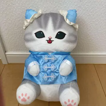 고양이 봉제 인형 파랑 의상