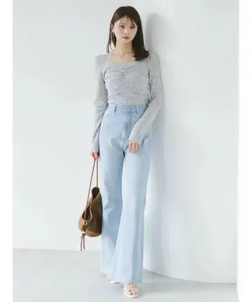 SNIDEL ORGANICS 부츠 컷 데님