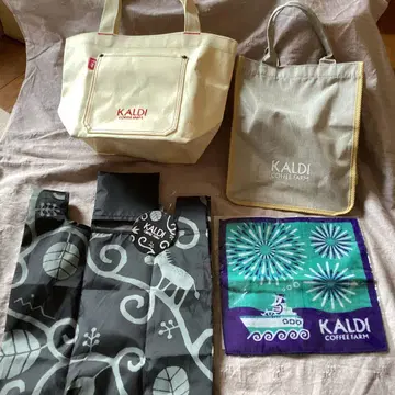 KALDI COFFEE FARM 에코백 3점과 이마바리 타월 세트