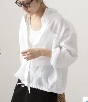 FRAMe WORK 프렌치 린넨 드로스트 셔츠 화이트