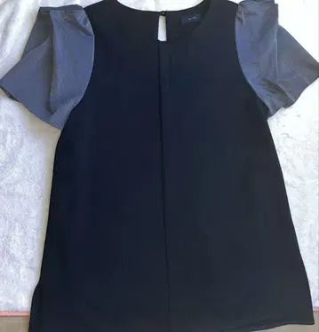 새상품급 쉽스 ships 깔끔한 상의 블라우스 프릴 슬리브 다크 네이비