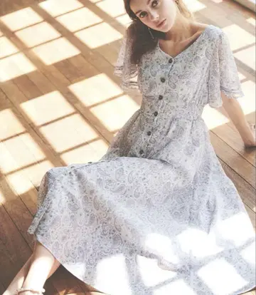 Noela 노엘라 페이즐리 원피스 원피스 베이지 블루