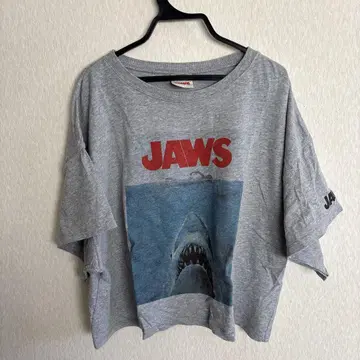 Jaws 샤크 프린트 그레이 티셔츠 조스