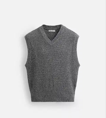 ZARA 릴랙스 핏 니트 베스트 그레이 M