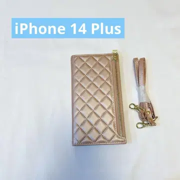 iPhone 14 Plus 케이스 수첩형 숄더 포함 사선 가케 로즈