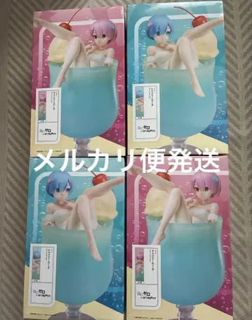 라운드 원 한정판 리제로 렘 라무 크림 소다 피규어