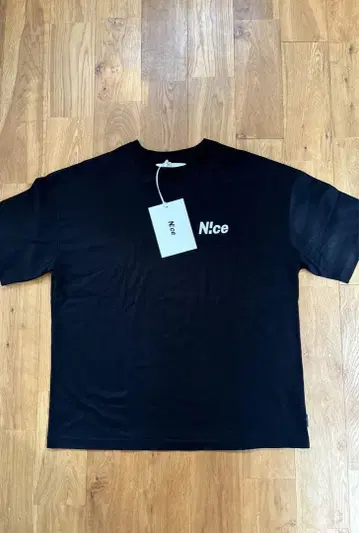 N!ce embroidery tee (BLACK) L 사이즈