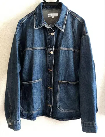 ZARA 데님 자켓 XL 다크 블루