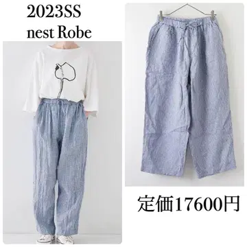 네스트로브 프렌치 린넨 깅엄 이지 팬츠 nest Robe