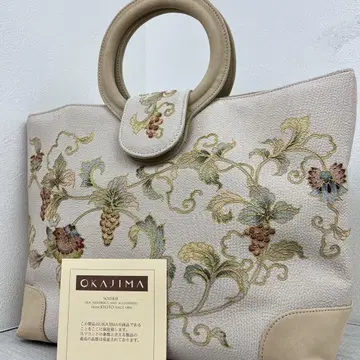 새상품급 OKAJIMA 오카지마 오카주 KYOTO 핸드백 기모노 가방