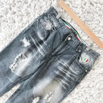 럭셔리 블랙 청바지 데님 청바지 네이비 데미지 캐주얼