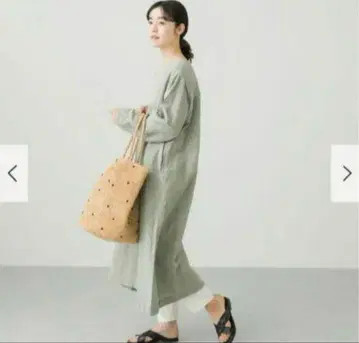 kagure 카구레 린넨 원피스 보트넥 롱 원피스