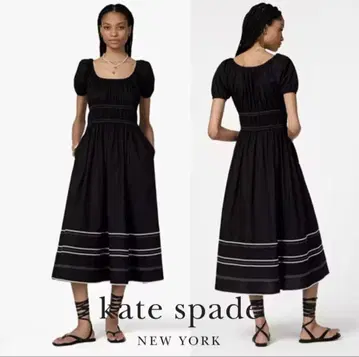 kate spade 블랙 릭 랙 리비에라 드레스