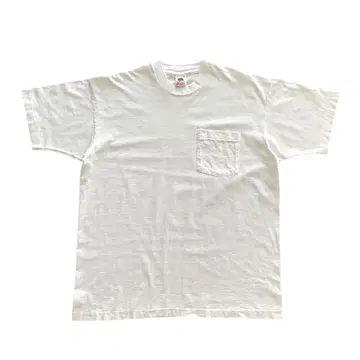 90s FRUIT OF THE LOOM 포켓 티셔츠 포켓 T 무지 화이트