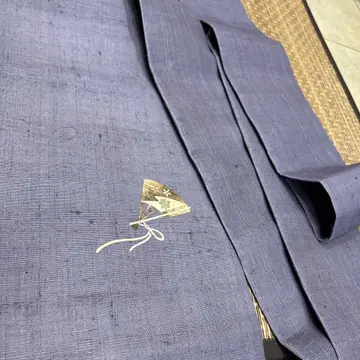 츠무기 부채 문양 화이트 미즈 나고야 오비