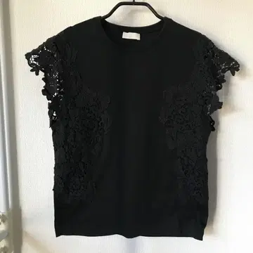 Ballsey 보르지 레이스 콤비 프렌치 슬리브 블랙 검정