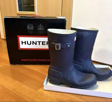 HUNTER aubergine 나스 컬러 23cm 버클이 달린 장화