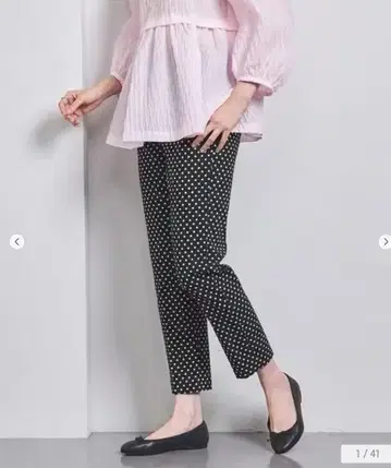 UNITED ARROWS 샤이니 도트 자카드 슬림 팬츠 34