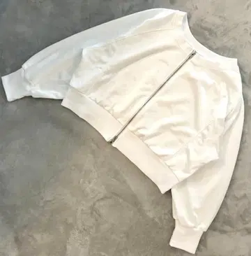 CIAOPANIC TYPY 더블 지퍼 크롭 후드티 새틴 화이트