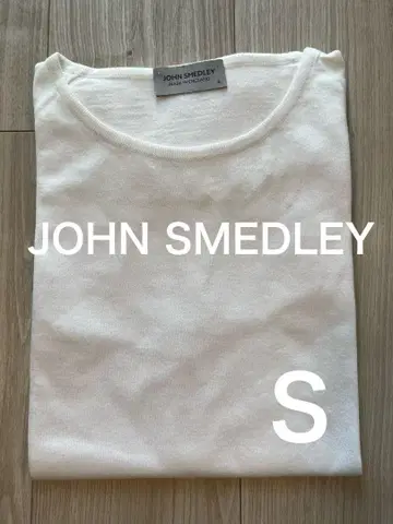 JOHN SMEDLEY 반팔 니트 30 게이지 화이트 S 사이즈 22SS